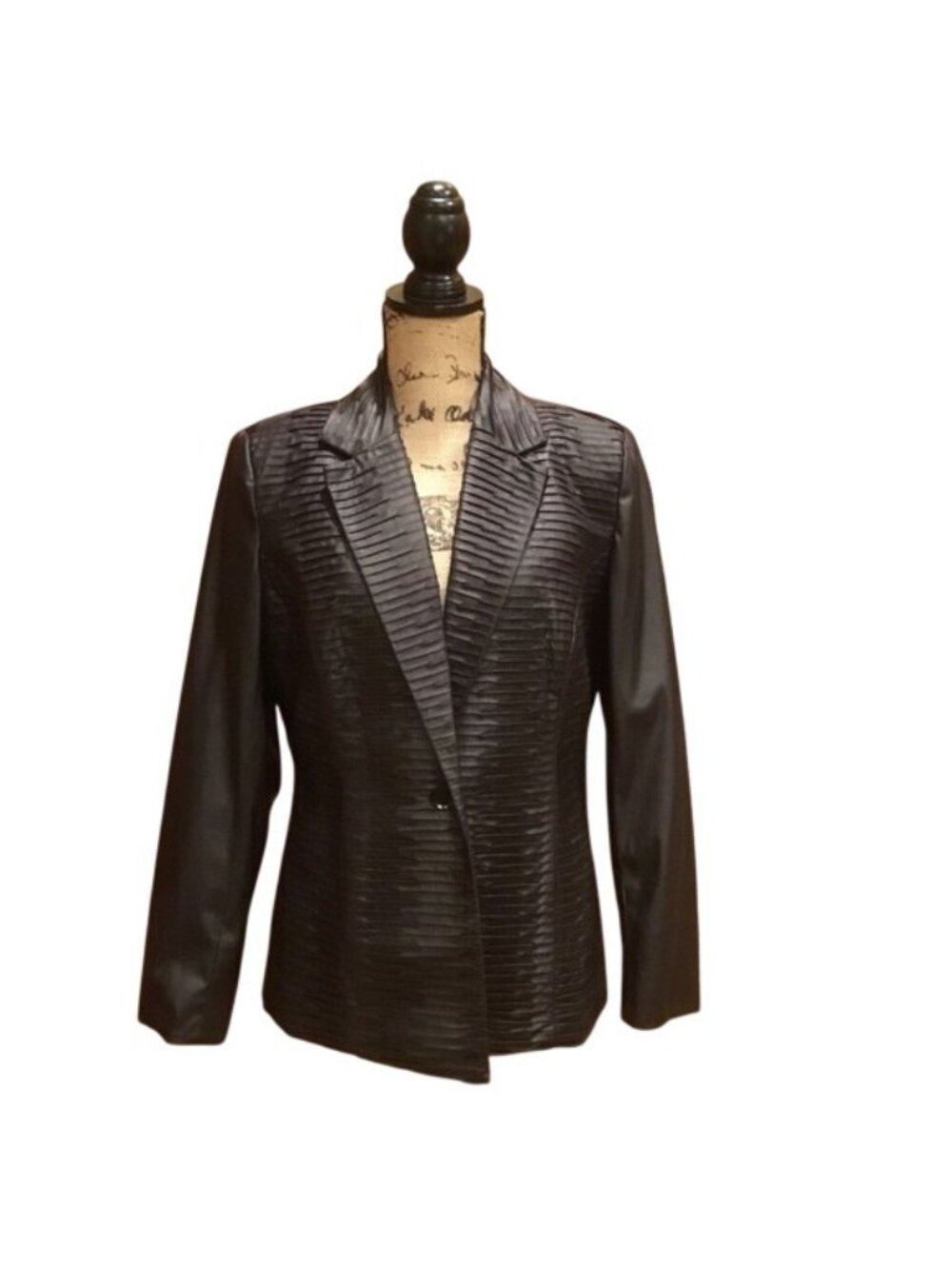 Erin London Classic Black Textured Jacket Womens Medium - Like New